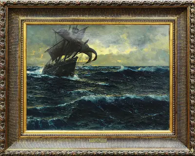 Димер Михаэль Цено (1867-1939) — «Морской пейзаж с парусником»