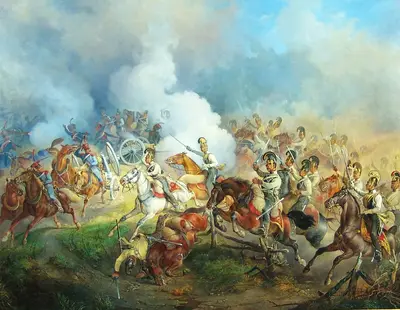 Франц Целлер фон Целленберг (1805-1876) — «Эпизод из антинаполеоновской кампании 1813-1814 гг. Преследование австрийскими кирасирами французских артиллеристов», 1846 год