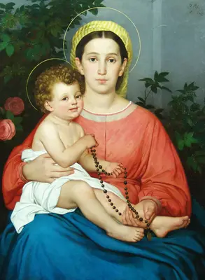 Гай Франческо (1835-1917) — «Мадонна с Младенцем, держащим четки» 1867г.