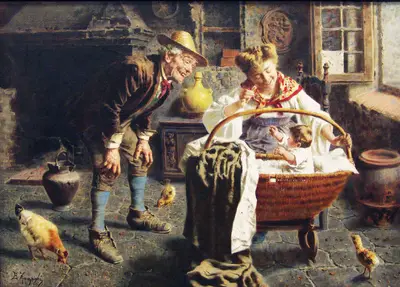 Дзампиги Эугенио (1859-1944) — «У колыбели»