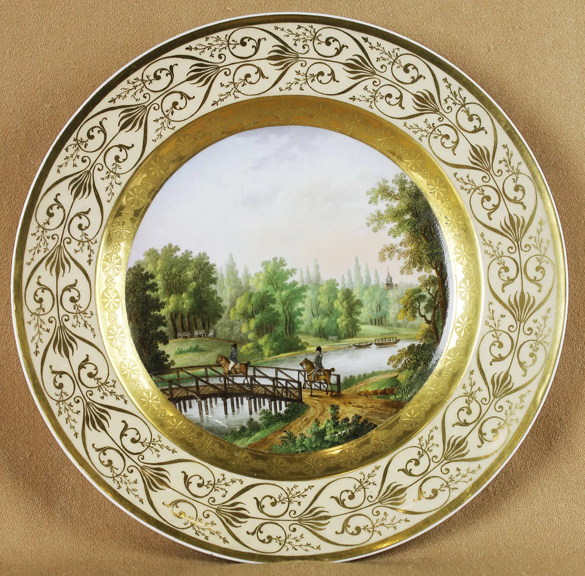 Декоративная тарелка «Прогулка на лошадях» 1815-1820гг