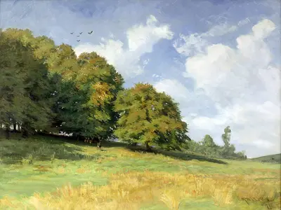 Биссен Рудольф (1846-1911) — «Летний день в Оленьем парке»