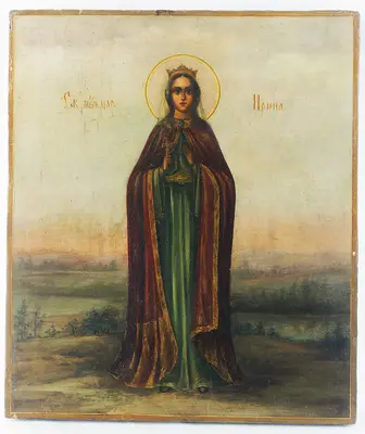 Старинная икона «Ирина — Святая великомученица »