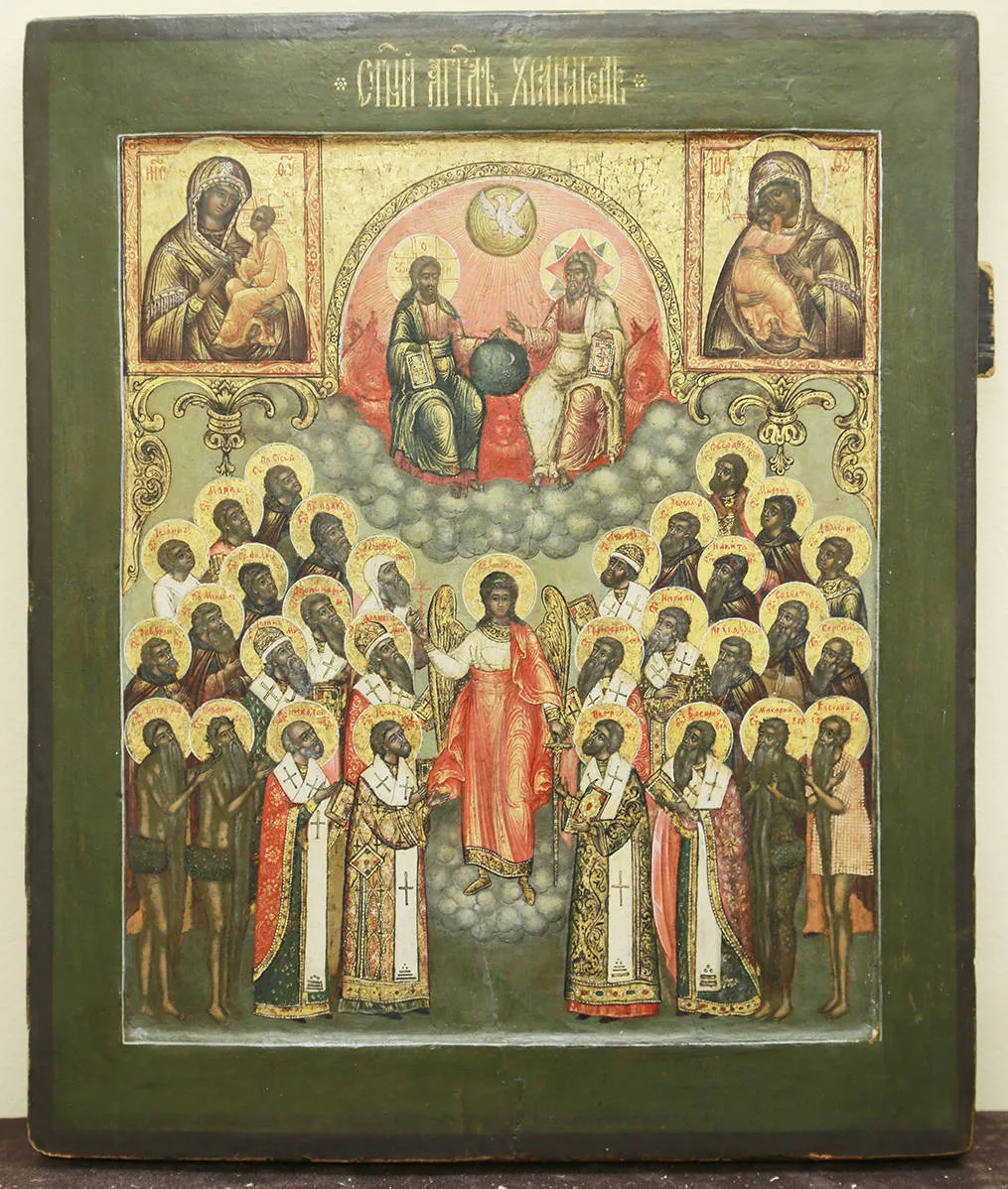 Редкая старинная икона «Собор Ангела Хранителя»