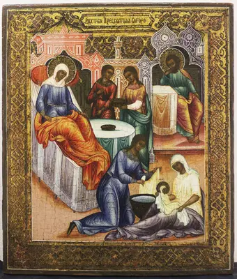 Старинная икона «Рождество Пресвятой Богородицы»