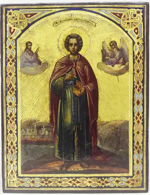Старинная икона «Святой великомученик Пантелеймон»