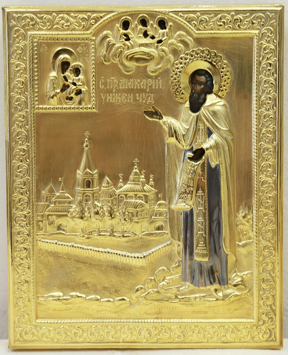 Старинная икона «Святой преподобный Макарий Унженский (Желтоводский)»