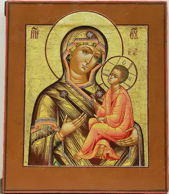 Старинная икона «Богоматерь Тихвинская»