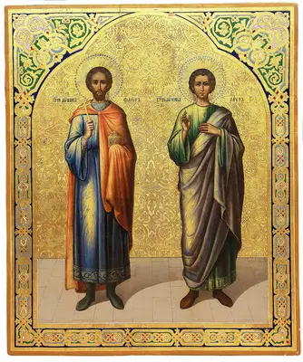 Храмовая икона «Святые мученики Флор и Лавр»