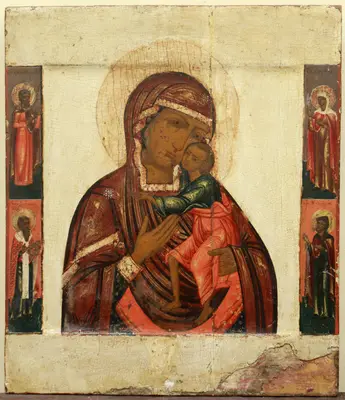 Старинная икона «Толгская Богоматерь» с предстоящими
