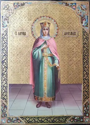 Антикварная икона «Святая царица Александра»