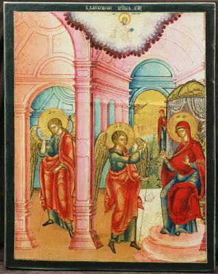 Старинная икона «Благовещение»