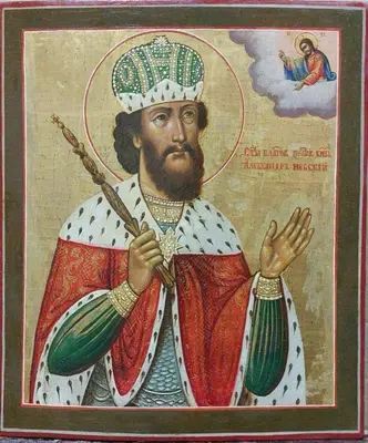 Старинная икона «Святой князь Александр Невский»
